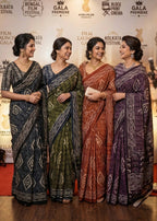 PURE SOFT COTTON BATIK HAND BLOCK PRINT PURPLE SAREE WITH BLOUSE