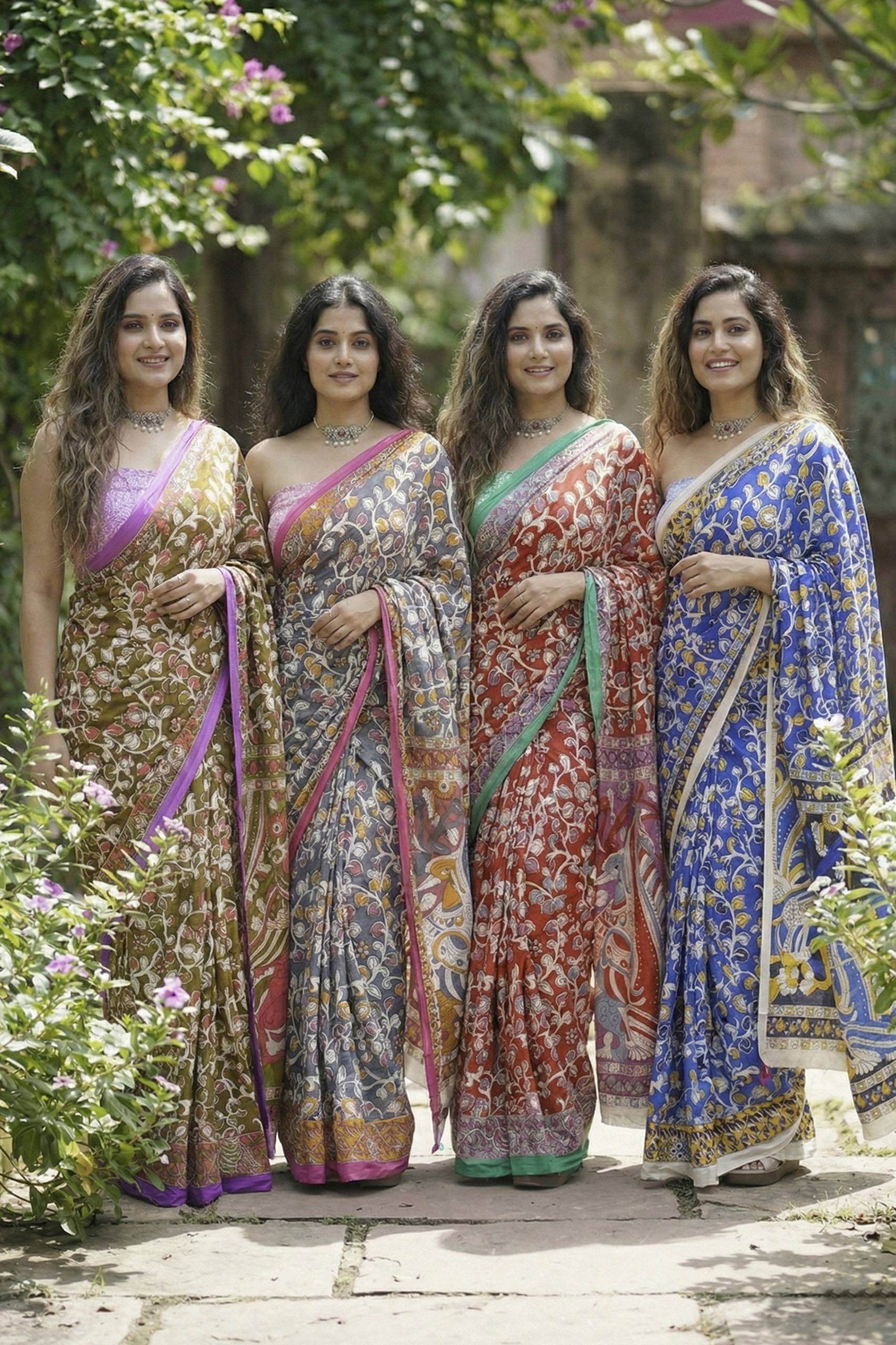 BAGRU BLOCK PRINT MULMUL COTTON ORANGE SAREE WITH BLOUSE