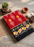 PURE HANDLOOM SOFT COTTON IKKAT RED SAREE WITH BLOUSE