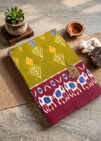 PURE HANDLOOM SOFT COTTON IKKAT MEHANDI GREEN SAREE WITH BLOUSE