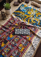 PURE MULMUL COTTON KALMKARI HAND BLOCK PRINT ULTRA SOFT & LIGHTWEIGHT MAROON SAREE WITH BLOUSE
