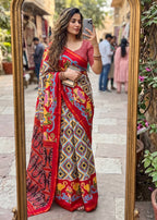 MULMUL SOFT MASLIN COTTON WITH HEVY ZARI BODAR RED SAREE WITH BLOUSE