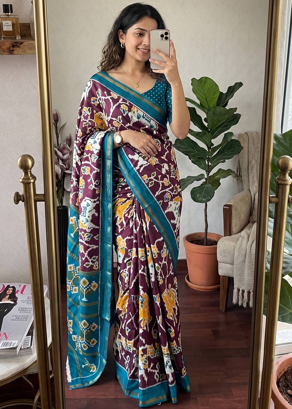 MULMUL SOFT MASLIN COTTON WITH HEVY ZARI BODAR MULTICOLOR SAREE WITH BLOUSE