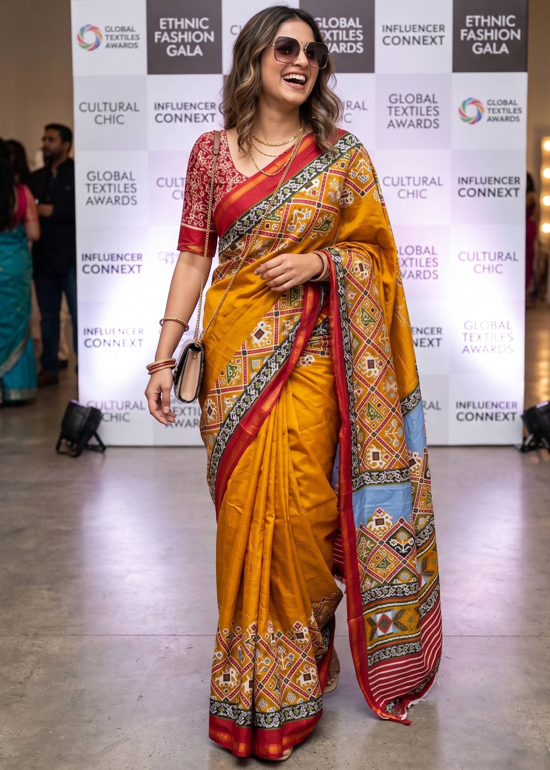BAGRU BLOCK PRINT SOFT MASLIN COTTON ZARI BORDER YELLOW SAREE WITH BLOUSE