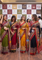 BAGRU BLOCK PRINT SOFT MASLIN COTTON ZARI BORDER MAROON SAREE WITH BLOUSE