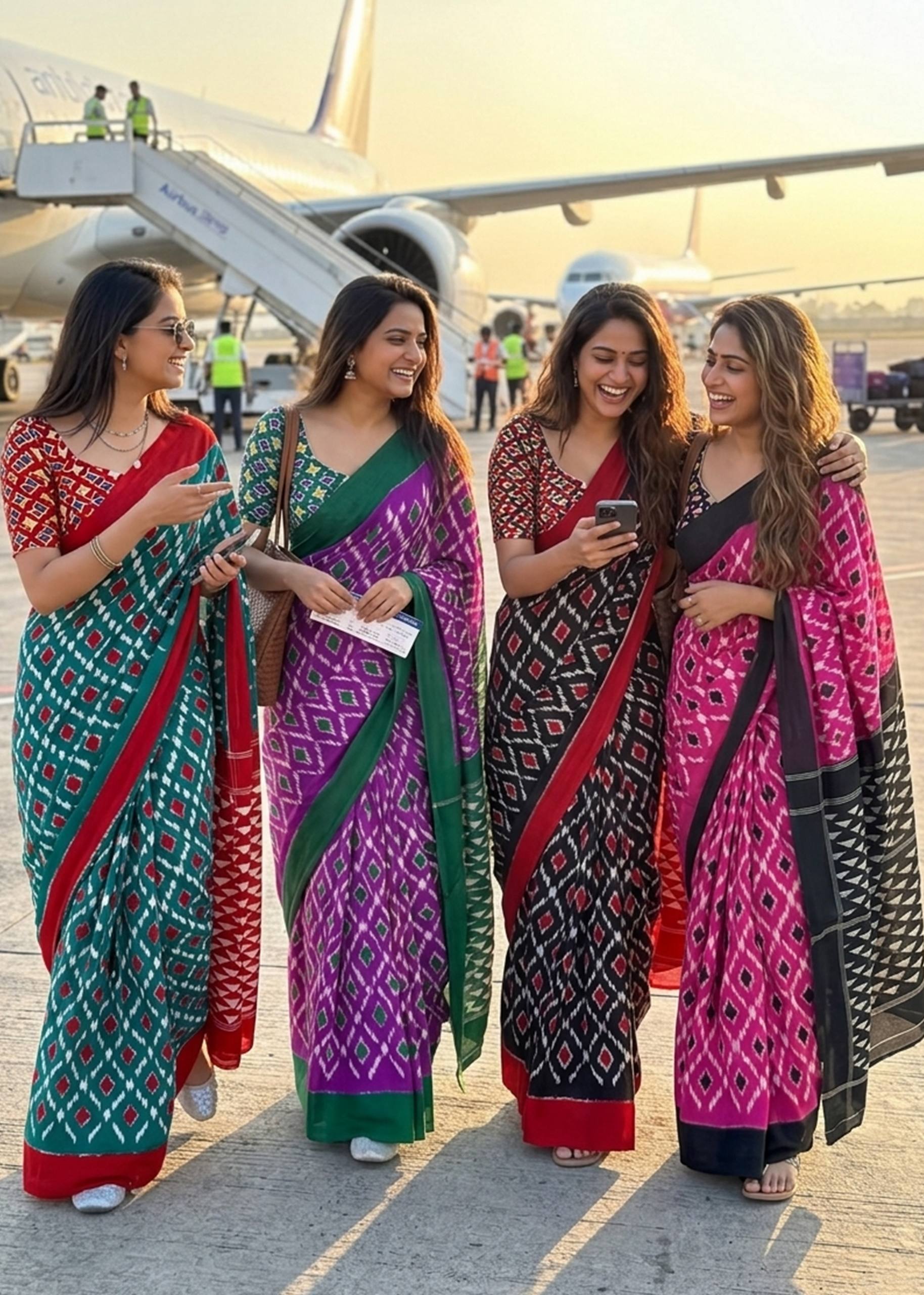 PURE MULMUL COTTON IKKAT PRINT PINK SAREE WITH BLOUSE