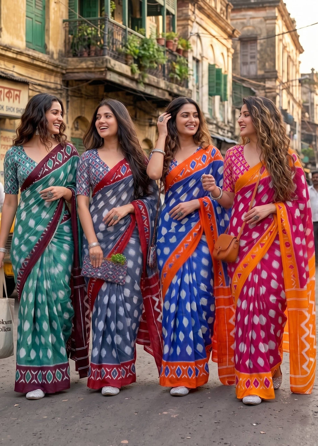 PURE SOFT COTTON IKKAT PRINT MAGENTA SAREE WITH BLOUSE