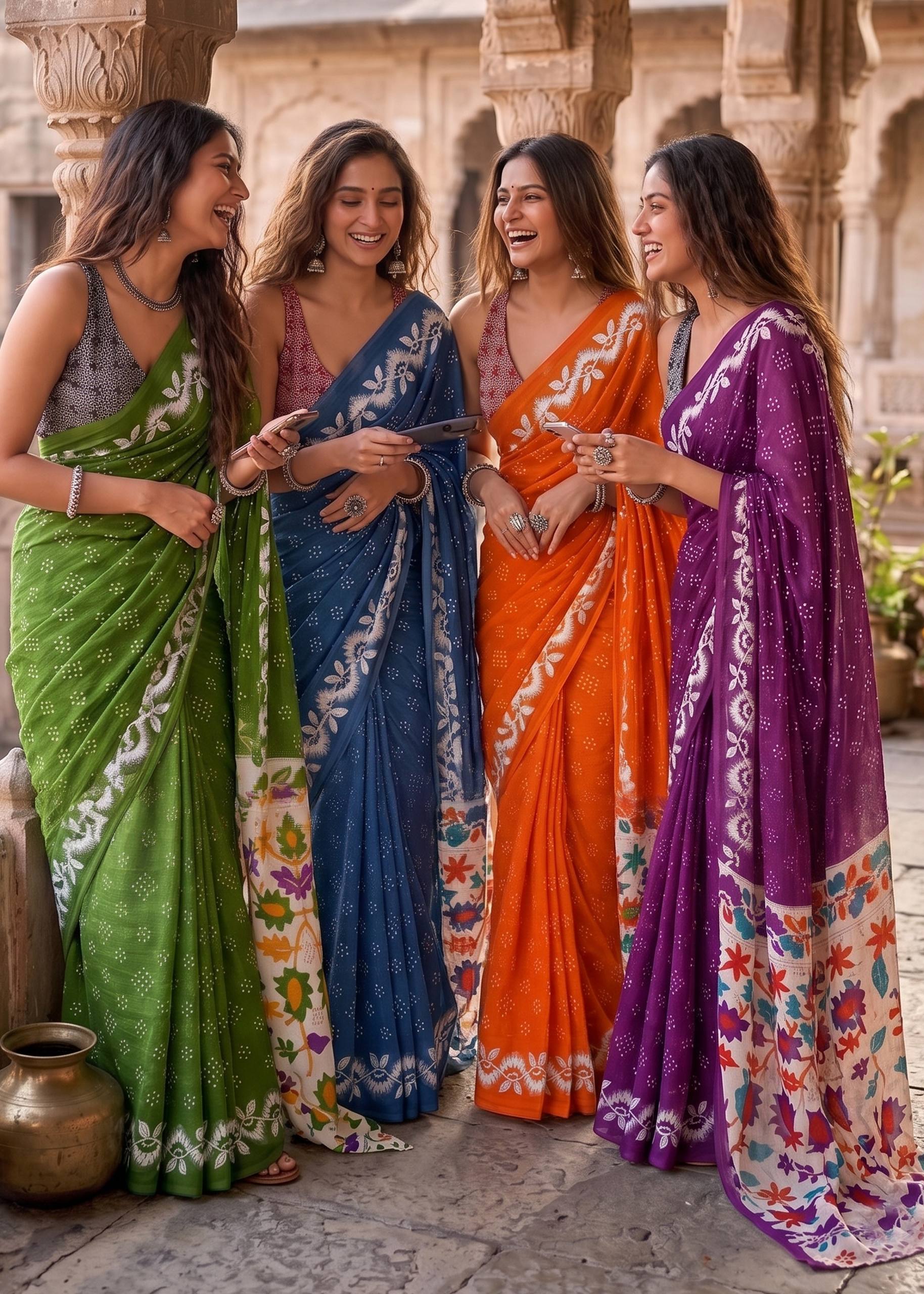 PURE SOFT COTTON FANCY BAGRU BLOCK PRINT NEVY BLUE SAREE WITH BLOUSE