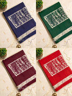 PREMIUM COTTON MULMUL BLEND RED SAREE WITH BLOUSE