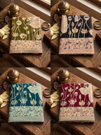 PREMIUM SOFT COTTON BLOCK PRINT MAROON SAREE WITH BLOUSE