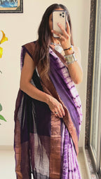 SELFI15 PRIMUM ASSAM SILK NECHRAL SOFT MATIRYAL VIOLET SAREE