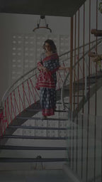 PURE SOFT COTTON IKKAT PRINT GREY SAREE WITH BLOUSE