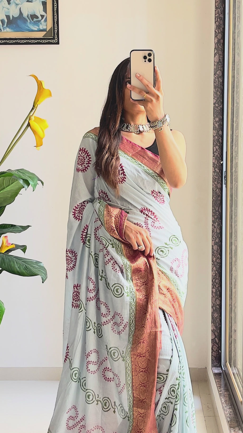 ASSAM SILK NATURAL CELLULOSE NYLON AND VISCOSE ZARI WEAVING SKY BLUE SAREE