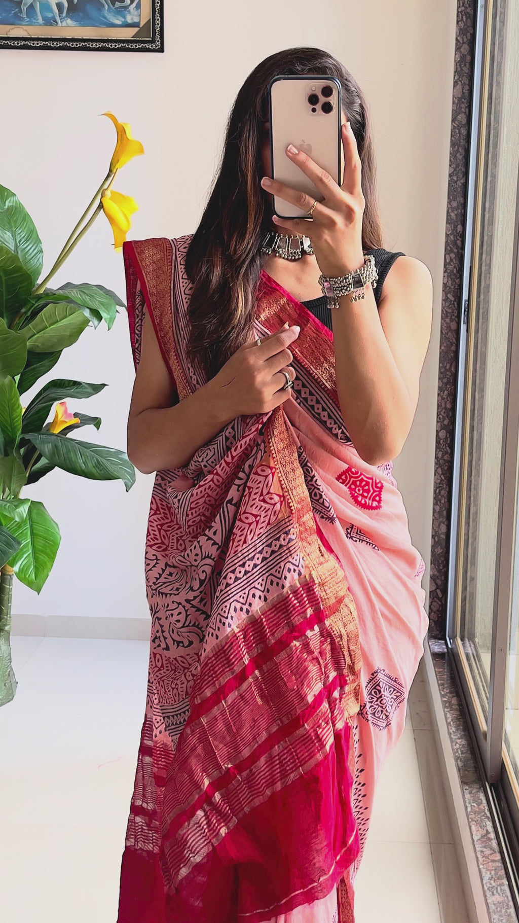 ASSAM SILK NATURAL CELLULOSE NYLON AND VISCOSE ZARI WEAVING ROSE PINK SAREE