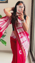 SELFI32 PRIMIUM MASLIN SILK NECHRAL SOFT MATIRYAL JACQUARD BORDER RED SAREE