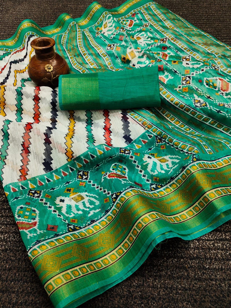 Kranti ikkat style cotton saree