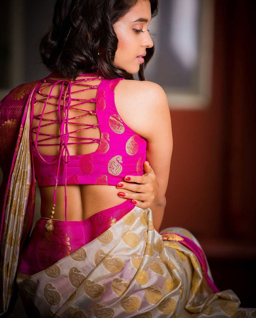 Rich Pallu and Jacqured Work saree 090