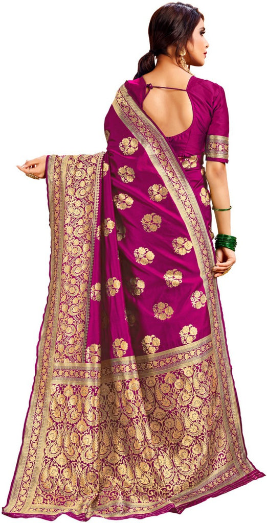 Litchi Banarasi silk with Antique Jari Half Half saree