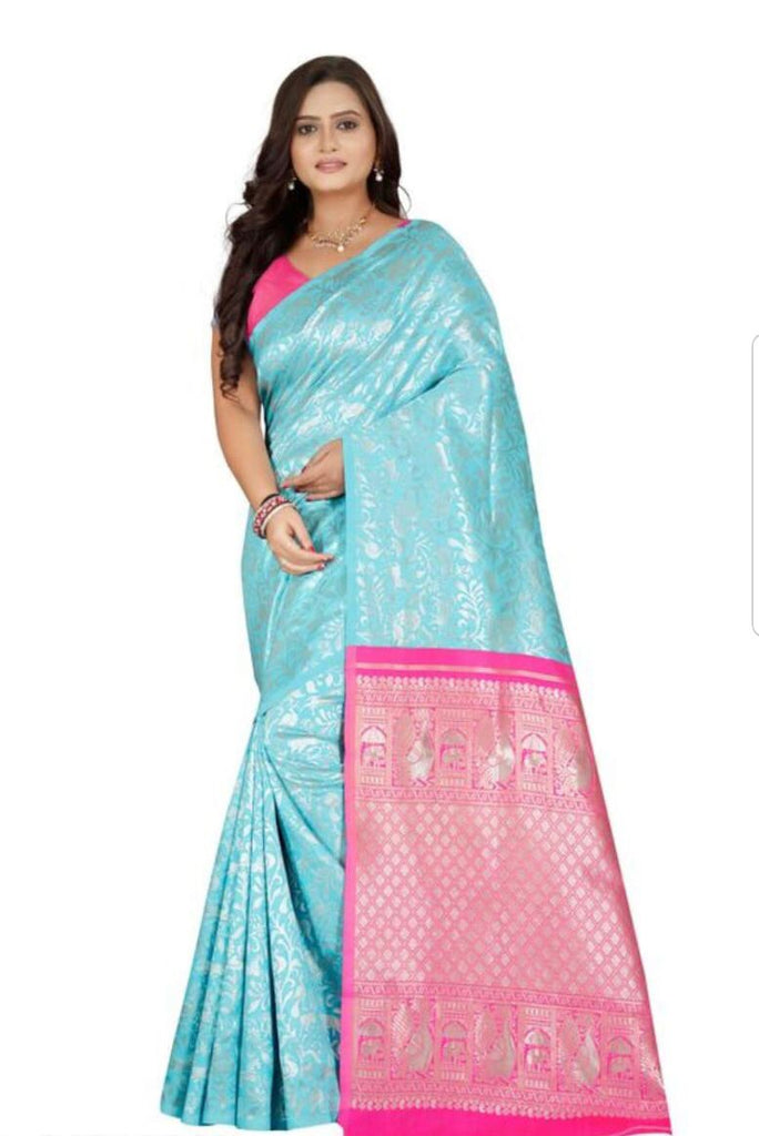 Rich Pallu and Jacqured work Saree 052