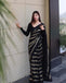 Georgette saree with 3MM sequence work with Sattin Patti