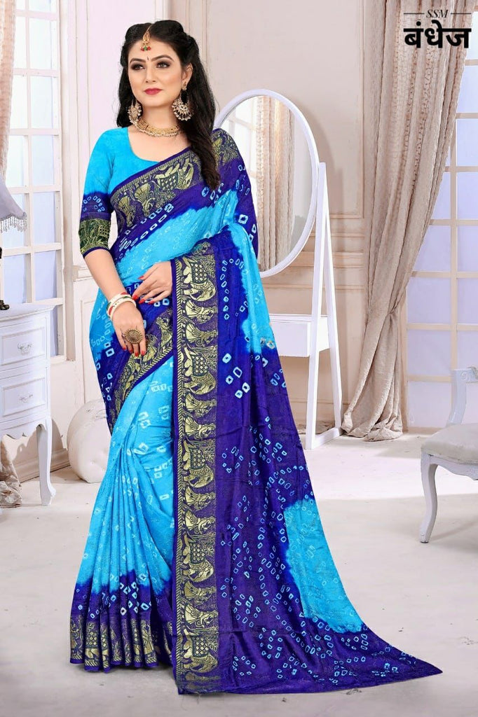 Dolly Art Silk Bandhani Saree