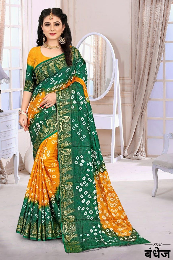 Dolly Art Silk Bandhani Saree