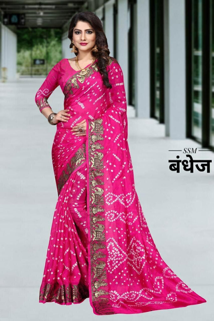 Dolly Art Silk Bandhani Saree