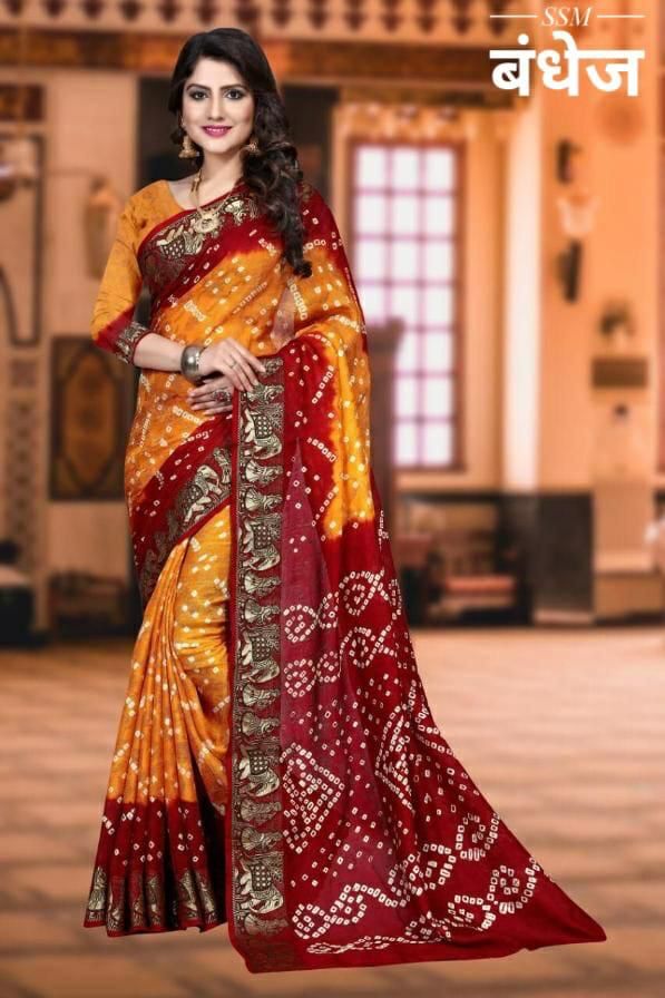 Dolly Art Silk Bandhani Saree