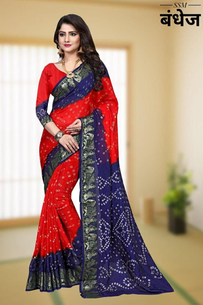 Dolly Art Silk Bandhani Saree