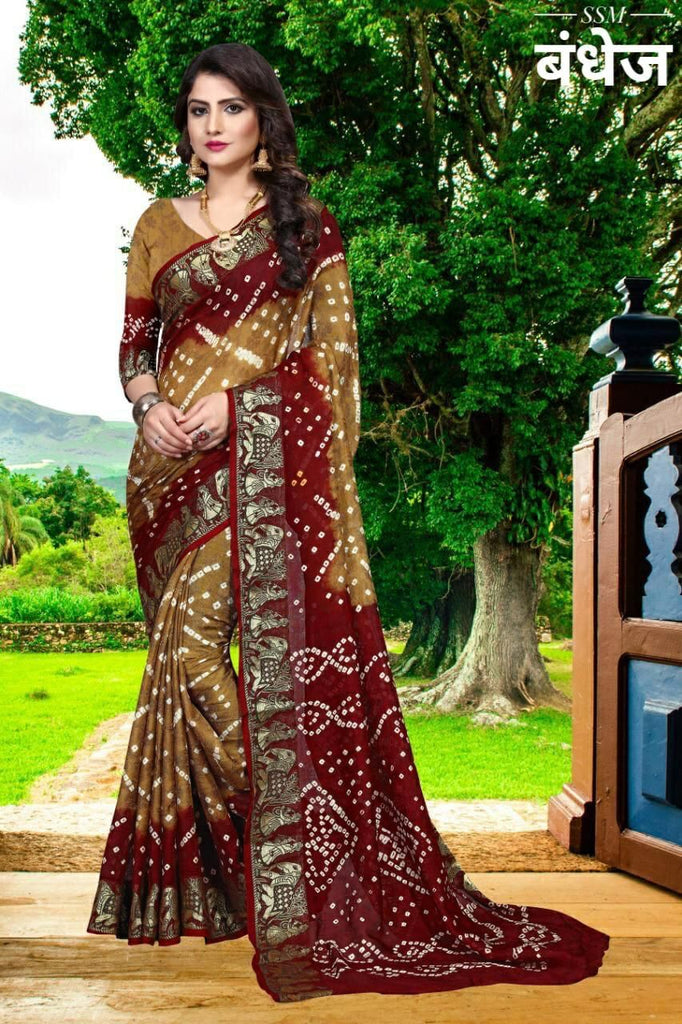 Dolly Art Silk Bandhani Saree