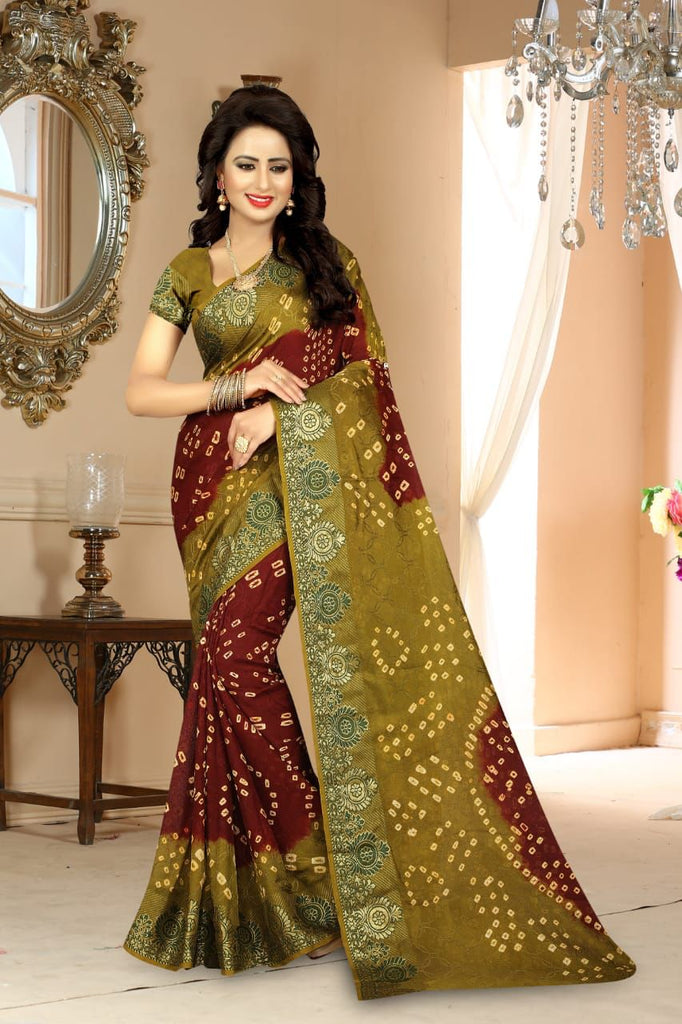 Darpan Art Silk Bandhani Saree