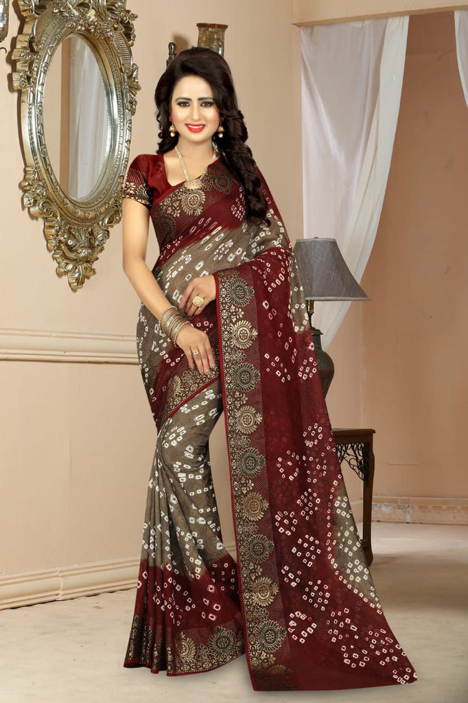 Darpan Art Silk Bandhani Saree