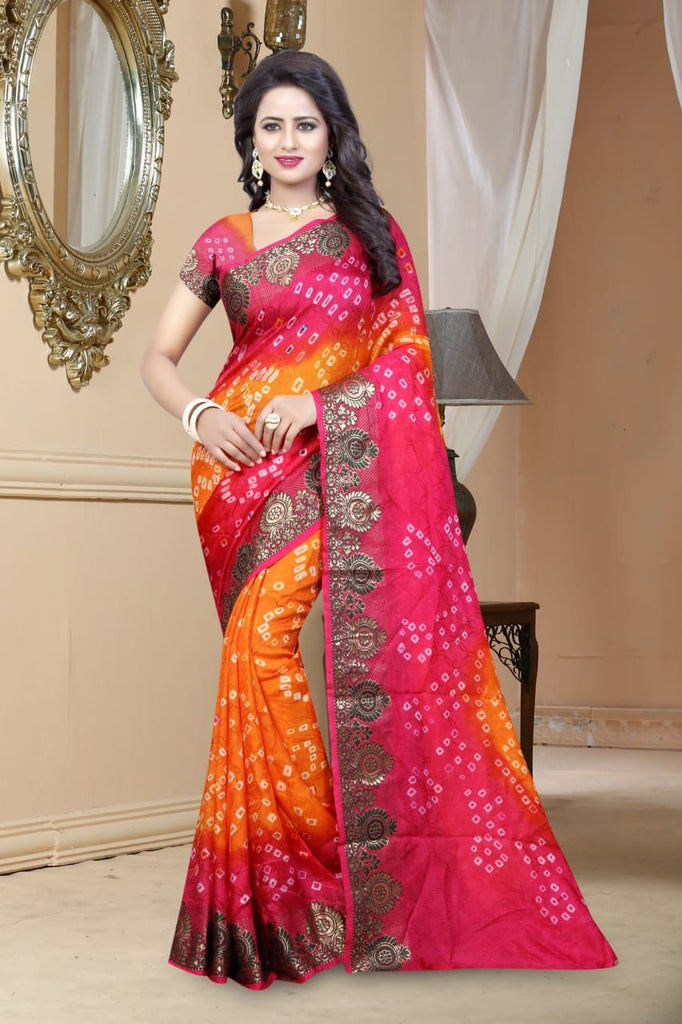 Darpan Art Silk Bandhani Saree