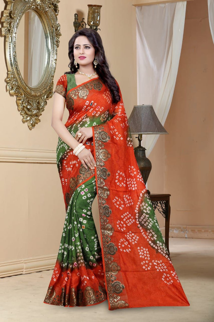 Darpan Art Silk Bandhani Saree