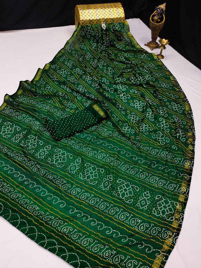 Sarangi Tafetta Silk Bandhani Saree