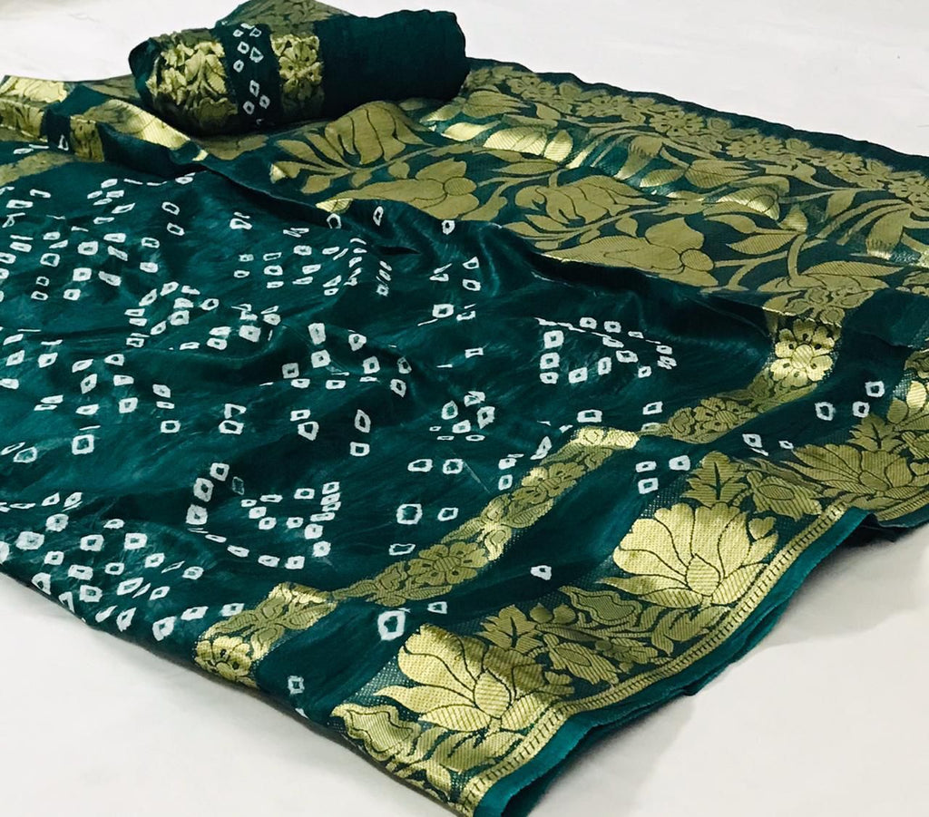 Kamal Pallu Art Silk Bandhani Saree