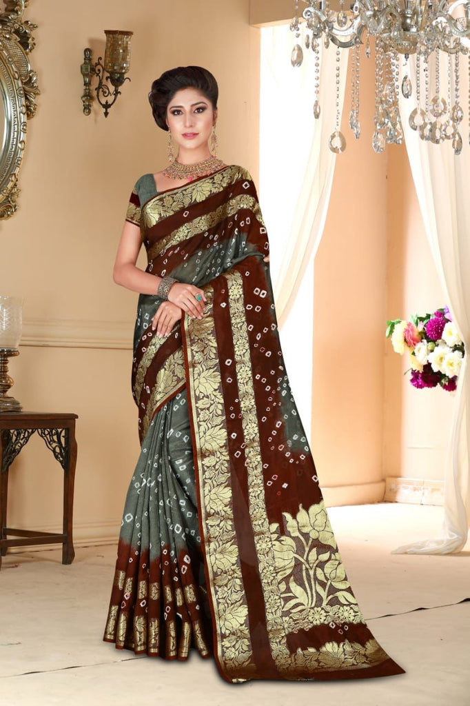 Kamal Pallu Art Silk Bandhani Saree