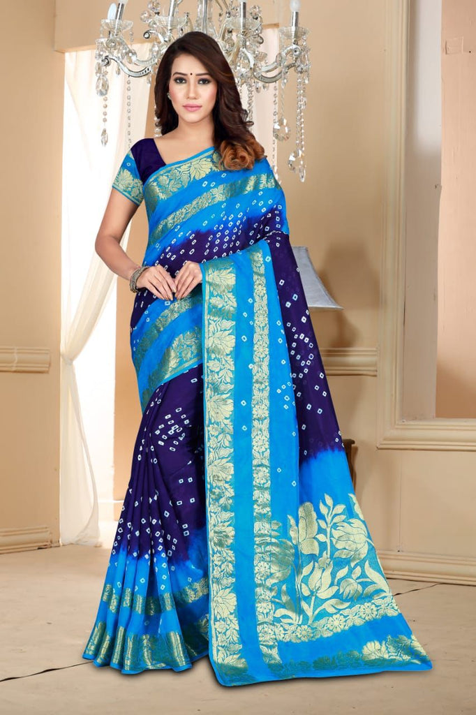 Kamal Pallu Art Silk Bandhani Saree