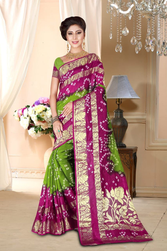 Kamal Pallu Art Silk Bandhani Saree