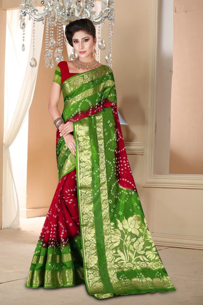 Kamal Pallu Art Silk Bandhani Saree