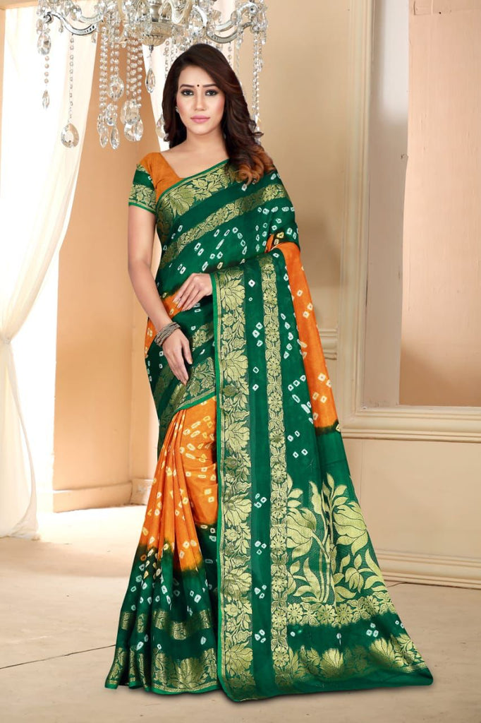 Kamal Pallu Art Silk Bandhani Saree