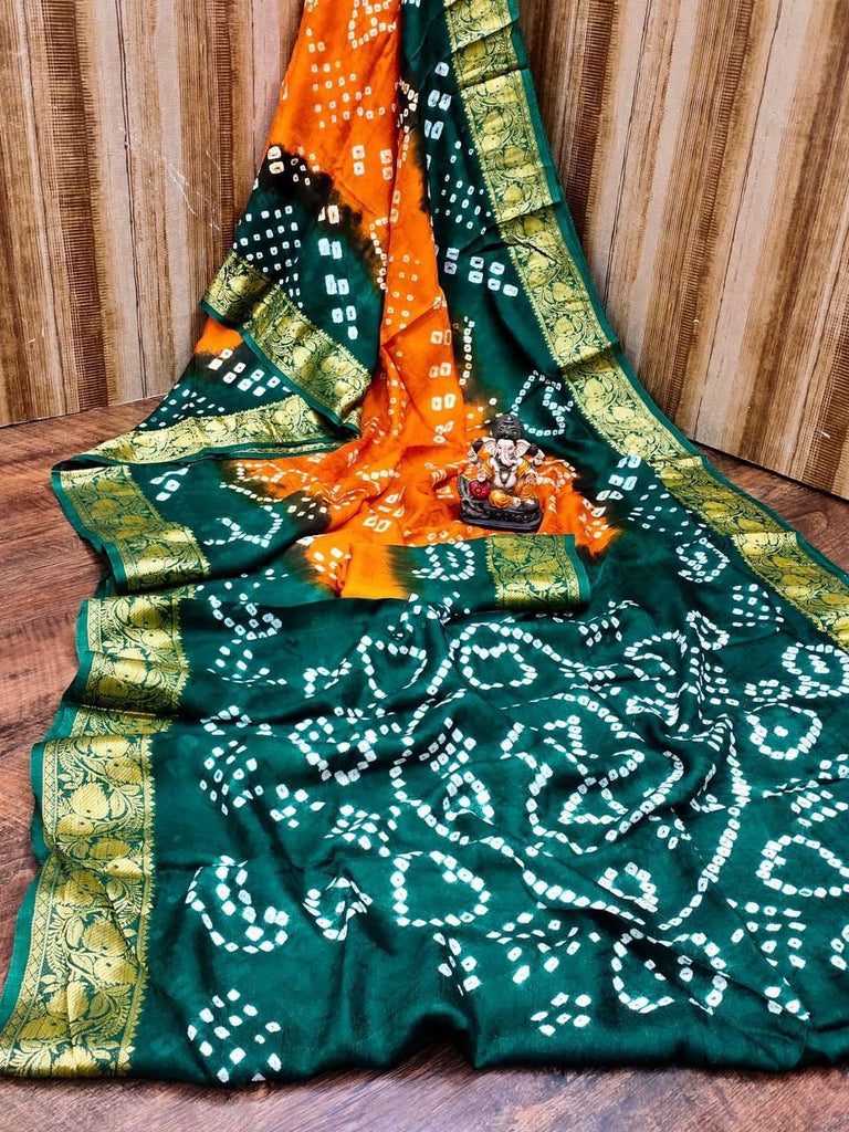 Pavitra Art Silk Bandhani Saree