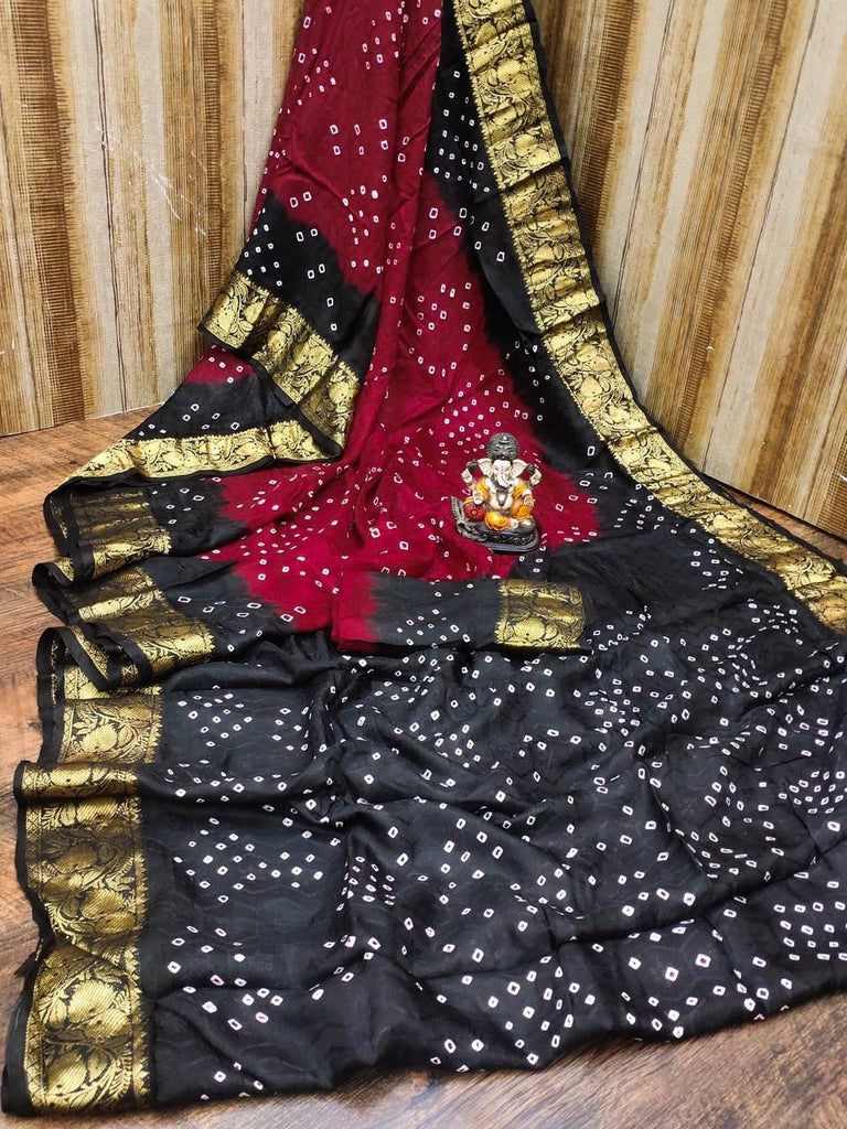 Pavitra Art Silk Bandhani Saree