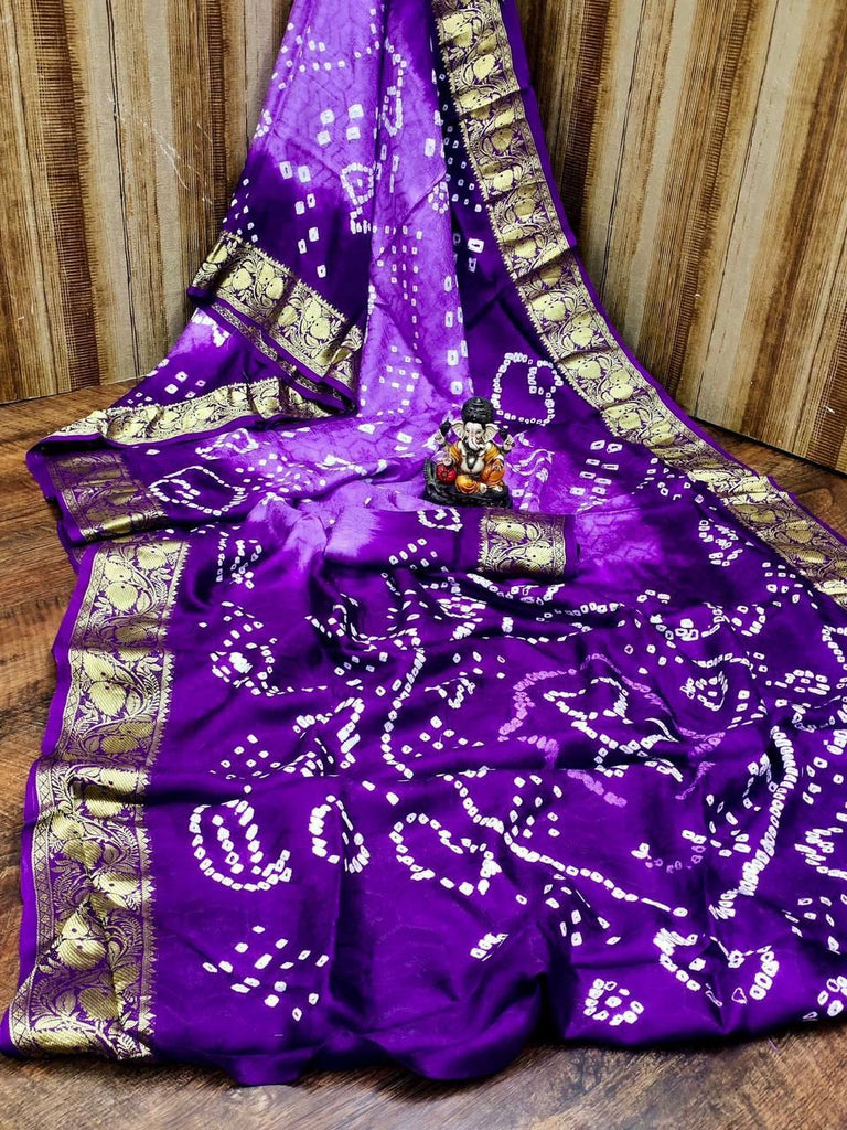 Pavitra Art Silk Bandhani Saree