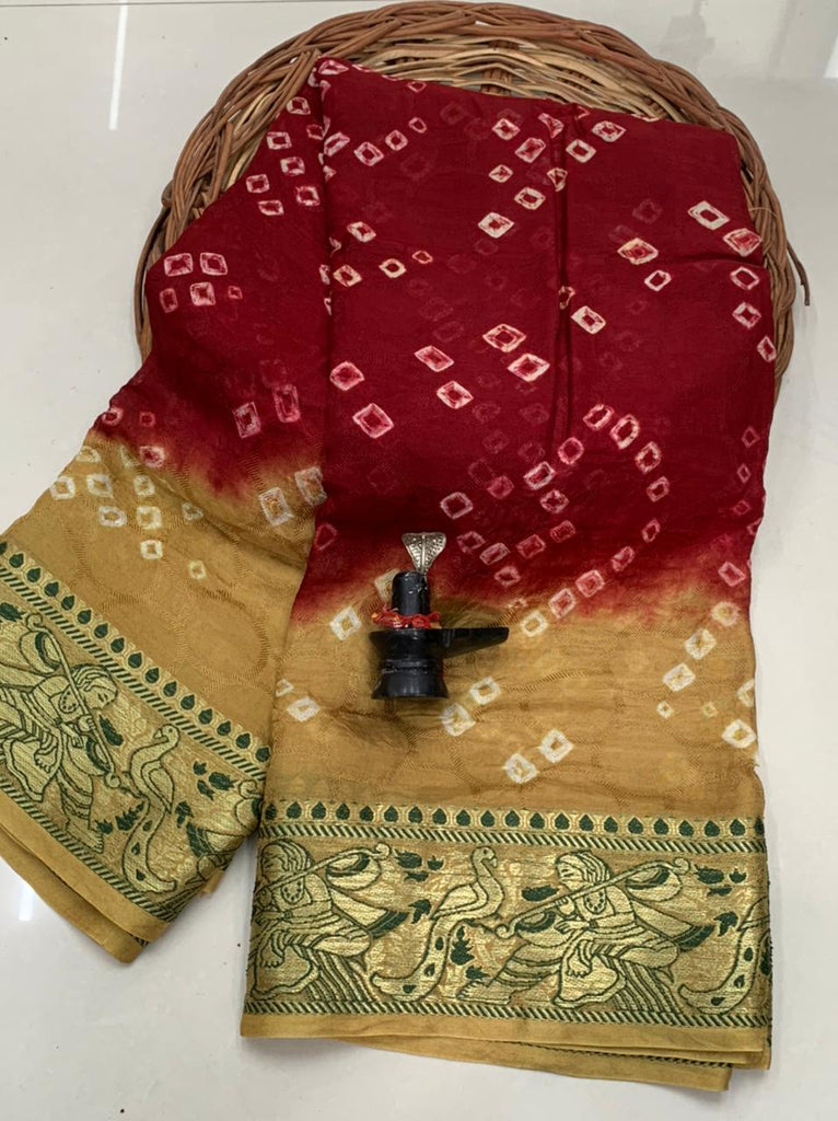 Sangit Art Silk Bandhani Saree