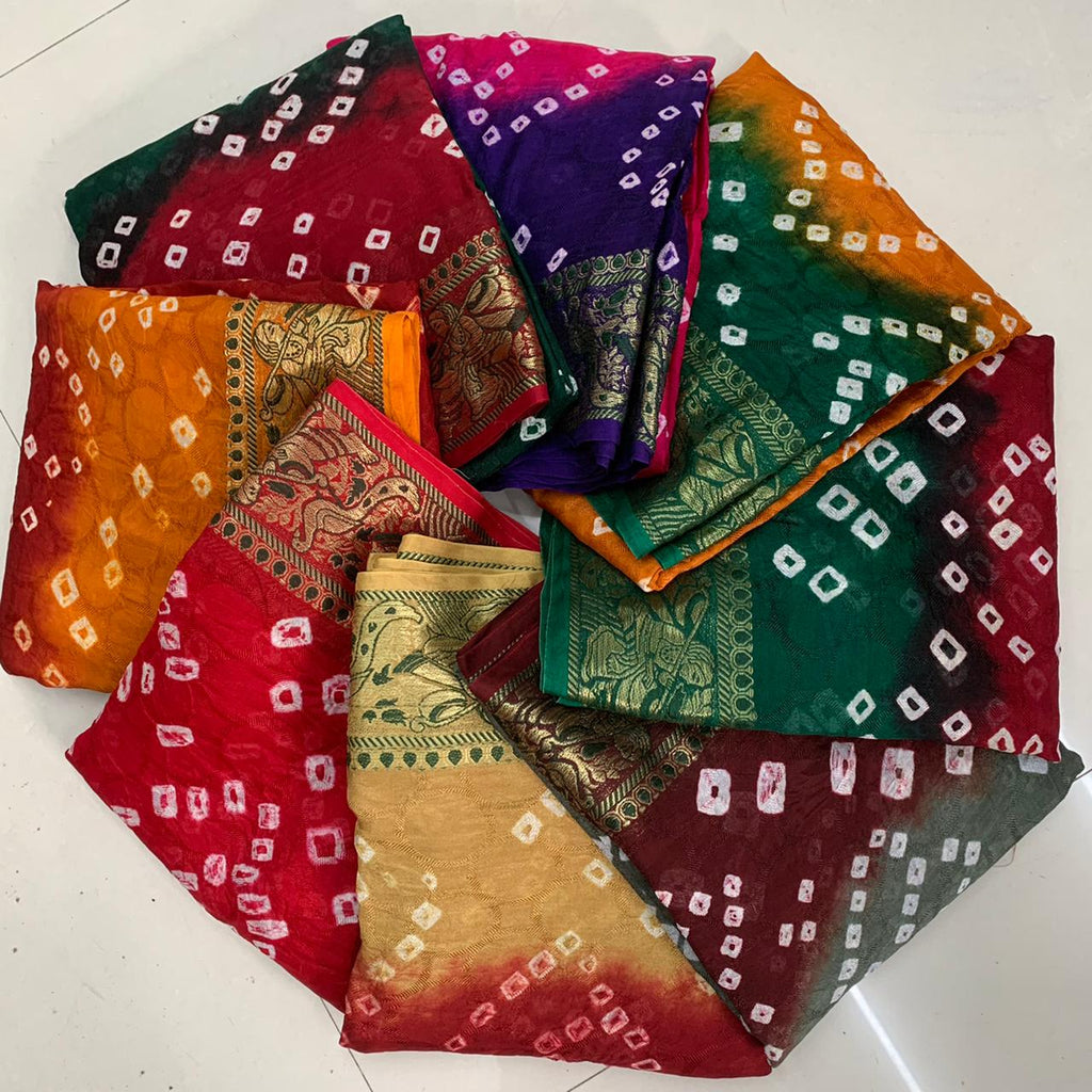 Sangit Art Silk Bandhani Saree