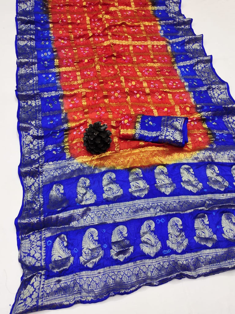 Coin Jaipuri Silk Bandhani