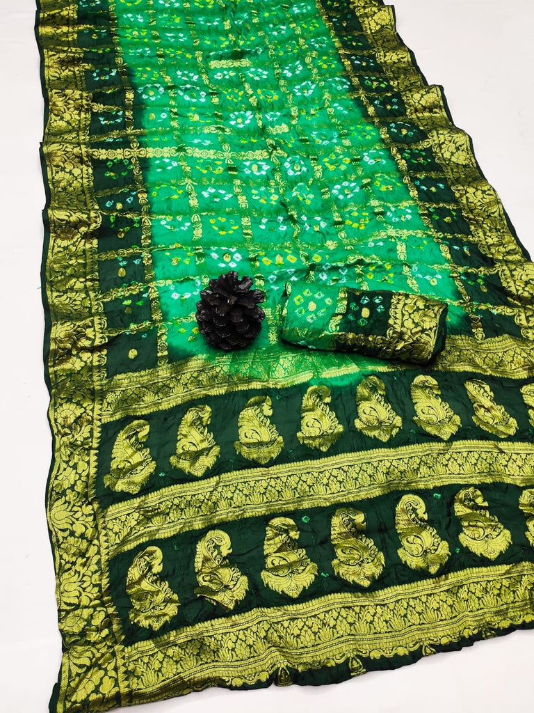 Coin Jaipuri Silk Bandhani