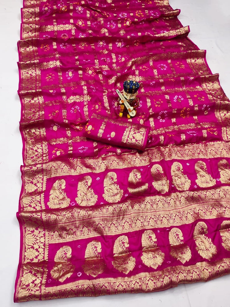 Coin Jaipuri Silk Bandhani