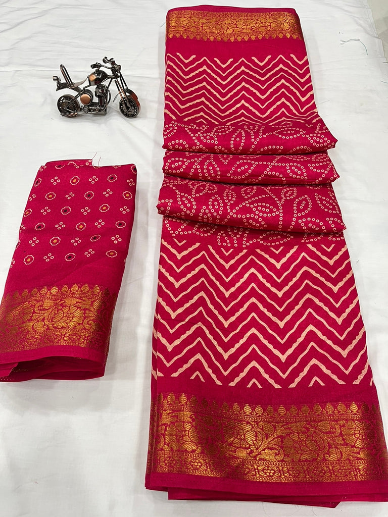 Cotton Slub Half Leheriya Saree